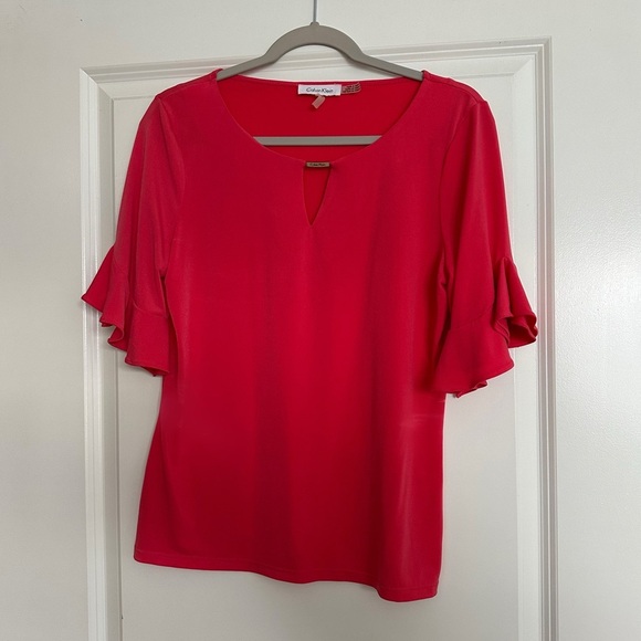 CALVIN KLEIN pink 3/4 sleeve blouse XL - Picture 1 of 1